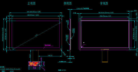 13.3'' 산업용 멀티 터치 스크린 패널 USB 및 IIC 인터페이스 G+G 구조