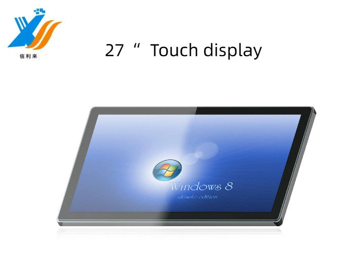 27인치 멀티 터치 프로젝티브 용량 (PCAP) 터치 화면 모니터 물 막연 기름 막연 항 UV AR AG AF lcd 디스플레이 LED 모니터 윈도우 안드로이드 VGA HDMI 태블릿 PC 산업 교육